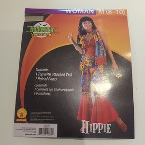 Woman's Colorful Hippie Costume Set - Size 8 BNWOT